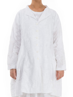 Embroidered White Cotton Jacket