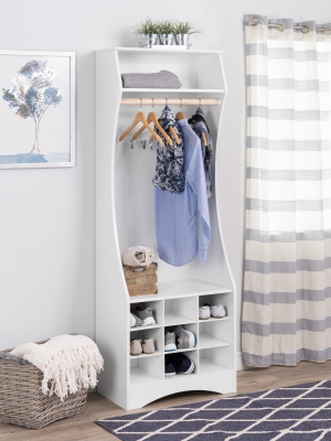 Narrow Wardrobe With Shoe Storage White - Prepac