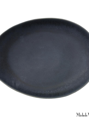 Ceramic Deep Dinner Plate Midnight Matte Glaze