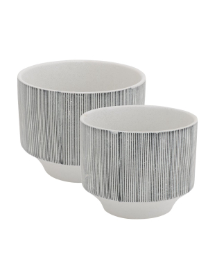 Set Of 2 Ceramic Planters