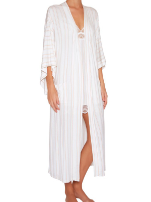 Eberjey Summer Stripes Parlor Robe - Multi