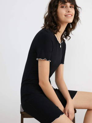 Stacy Black Short Sleeve Mini Dress