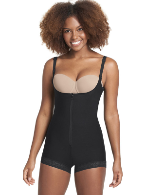 Leonisa Shapewear Open Bust Firm Compression Body Shaper Boyshort