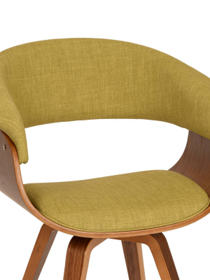 Summer Modern Chair - Green Fabric And Walnut Wood - Armen Living