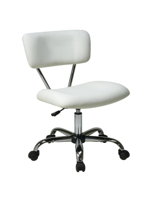 Vista Chrome And Vinyl Desk Chair White - Osp Home Furnishings