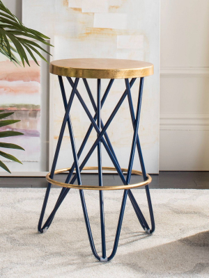 Lorna Gold Leaf Counter Height Barstool - Safavieh