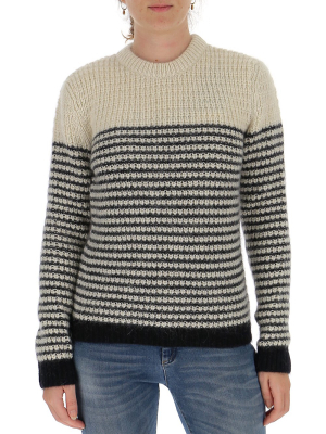 Saint Laurent Striped Crewneck Knitted Sweater