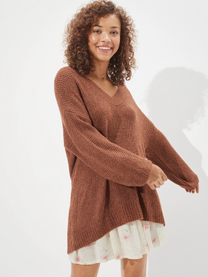 Ae Oversized Dreamspun V-neck Sweater