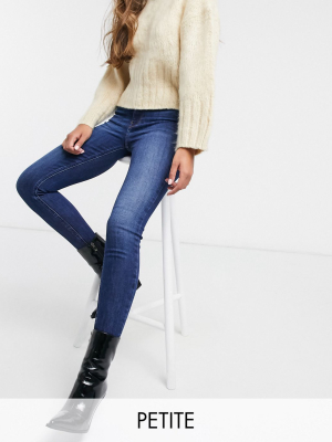 River Island Petite High Rise Skinny Jeans In Blue