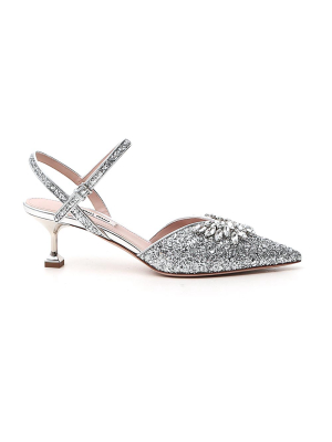 Miu Miu Glitter Embellished Pumps