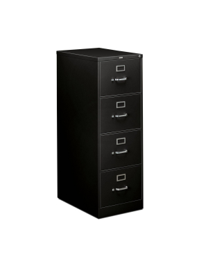 4 Drawer Letter File Full Suspension Filing Cabinet Black - Hon