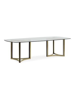 Remix Double Pedestal Glass Top Table