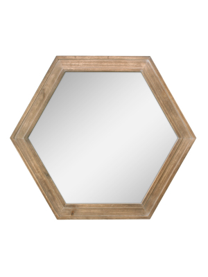 Wooden Hexagon Stratford Decorative Wall Mirror - Stonebriar Collection