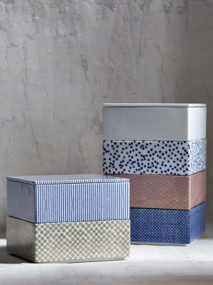 Porcelain Box - Blue Stripe