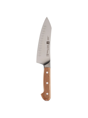 Zwilling Pro Holm Oak 7-inch Hollow Edge Rocking Santoku