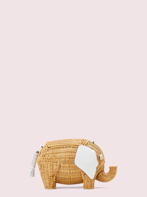 Tiny Wicker Large Elephant Crossbody