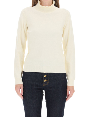 See By Chloé Ruffled High Neck Sweater