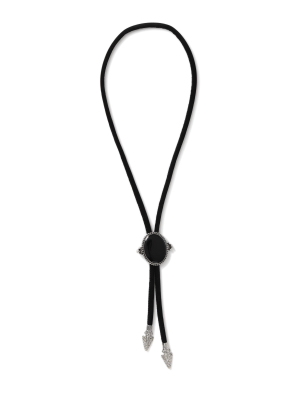 Black Fabric Bolo Necklace*