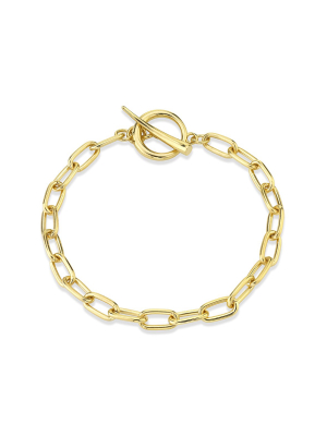 Baby Rectangular Chain Bracelet With Tusk Clasp