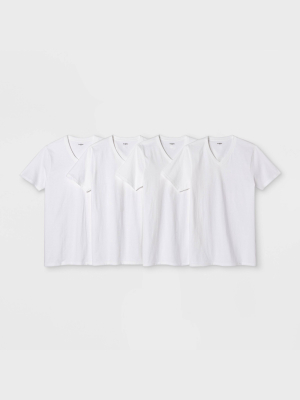 Men's 4pk V-neck T-shirt - Goodfellow & Co™ White