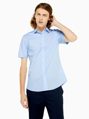 Light Blue Stretch Skinny Shirt