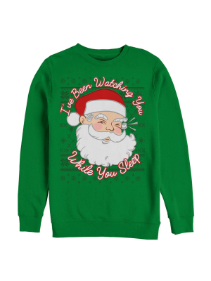 Men's Lost Gods Christmas Santa Watching You Sleep Sweatshirt