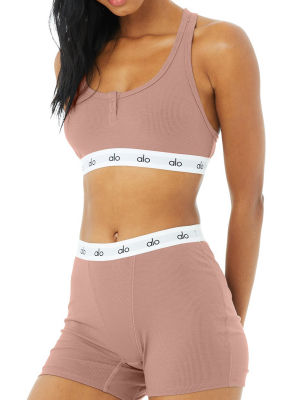 Icon Ribbed Henley Bra & Icon Ribbed Boyshort Set