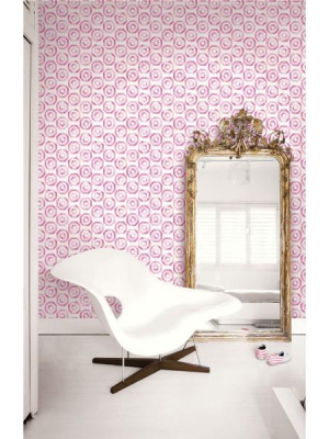 Faravel Geo Wallpaper In Pink From The Lugano Collection By Seabrook Wallcoverings