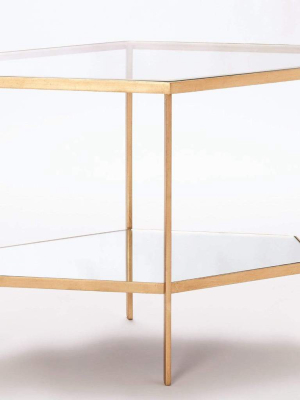 Global Views Hexagon Table Gold Leaf Tall