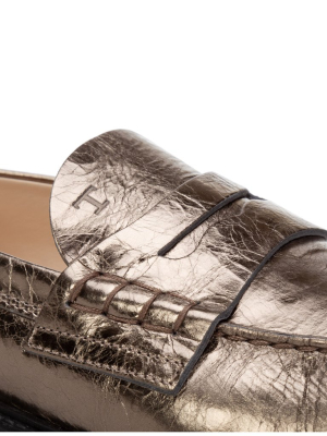 Tod's Metallic Slip-on Loafers