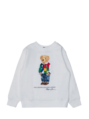 Ralph Lauren Kids Bear Print Crewneck Sweatshirt