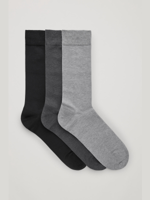 3-pack Mercerised Cotton Socks