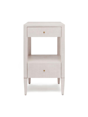 Conrad Single Nightstand French Gray Faux Raffia