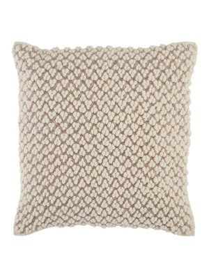 Jaipur Living Madur Textured Ivory/ Light Taupe Down Throw Pillow 22 Inch