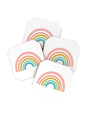 4pk June Journal Simple Happy Rainbow Coasters - Society6