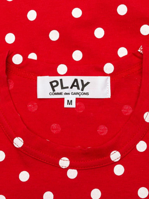 Comme Des Garcons Play Women's Polka Dot Long Sleeve T-shirt - Red