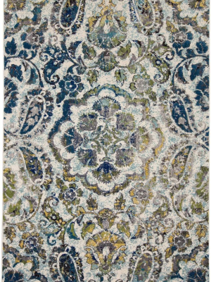 Feizy Brixton Contemporary Rug - Available In 10 Sizes - Teal Blue & Green & Gold