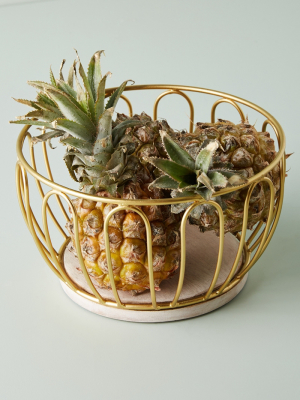 Gold Wire Fruit Basket