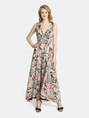 Paisley Tie-shoulder Maxi Dress