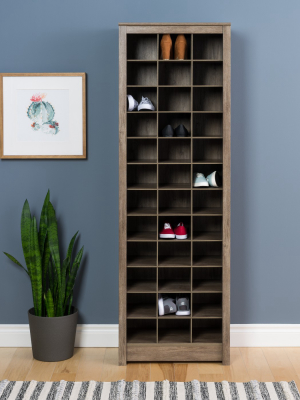 Space Saving Shoe Storage Cabinet Drifted Gray - Prepac