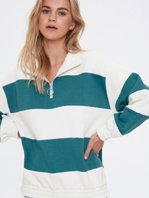 Striped Half-zip Pullover