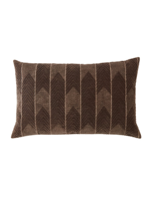 Jaipur Living Bourdelle Chevron Dark Taupe Poly Lumbar Pillow