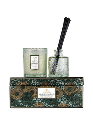 French Cade Lavender Candle & Diffuser Set