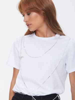 Rhinestone Boxy Cotton Tee