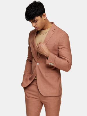 2 Piece Brown Skinny Fit Suit With Notch Lapels