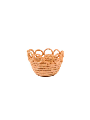 Tiny Peach Raffia Hooped Catch All