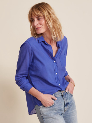 The Hero Button-up Shirt Royal, Tissue Cotton