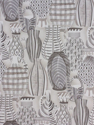 Sample Collioure Wallpaper In Gray From The Les Rêves Collection By Nina Campbell