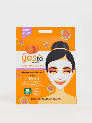 Yes To Carrot & Kale Nutrition Boosting Paper Mask (single Use)