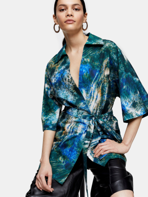 **printed Poplin Shirt By Topshop Boutique